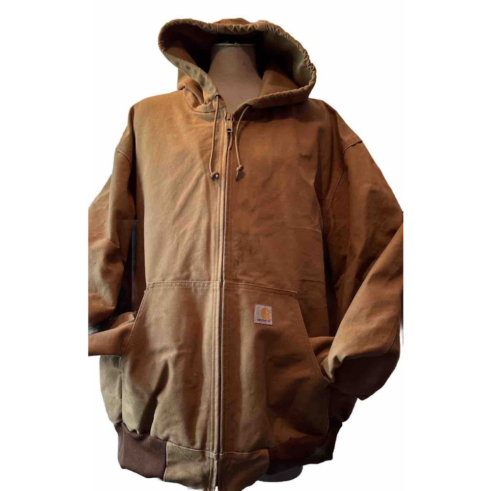 CarHartt Jacket 3XL Brown Hooded Work Coat J131-BRN Men's GUC Outdoor